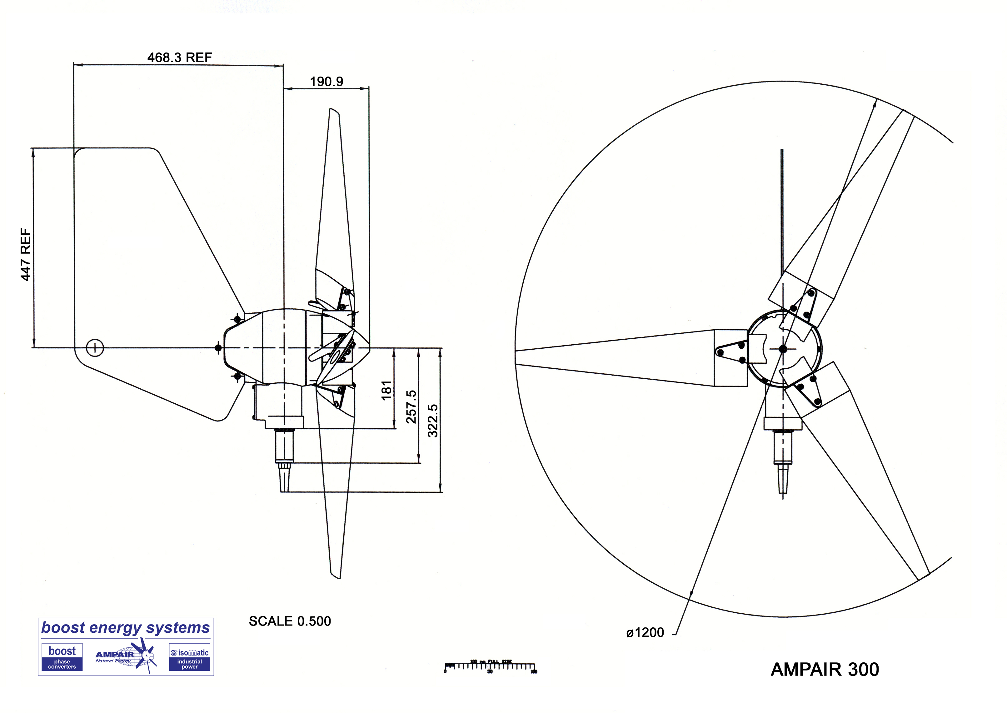 Ampair (Pacfic) 300 dimensions drawing