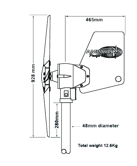 Ampair Pacific 100 dimensions